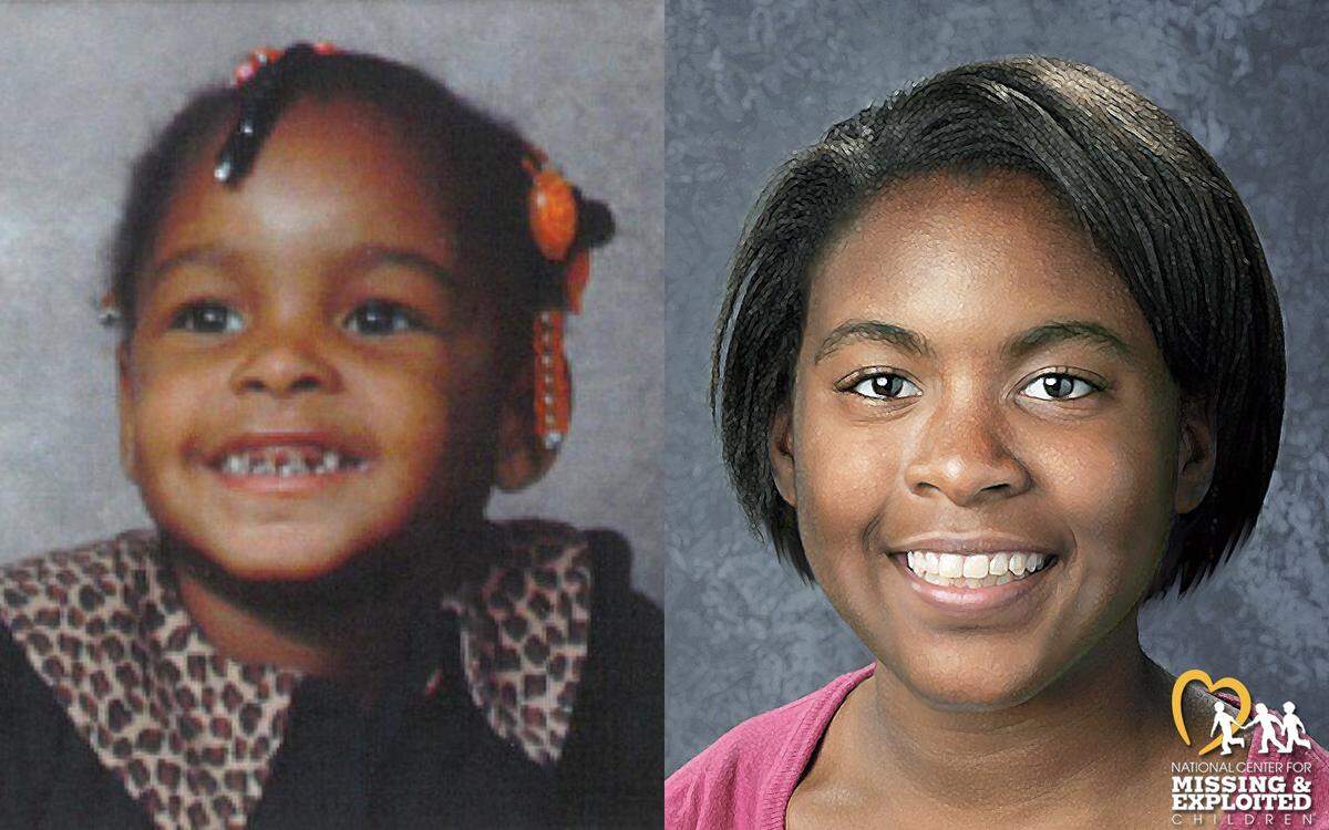 Wichita 4-year-old Jaquilla Scales disappeared without a trace from her home on Sept. 5, 2001, after being tucked into bed. She remains missing. The age-progressed image on the right shows what she would look like at 25.