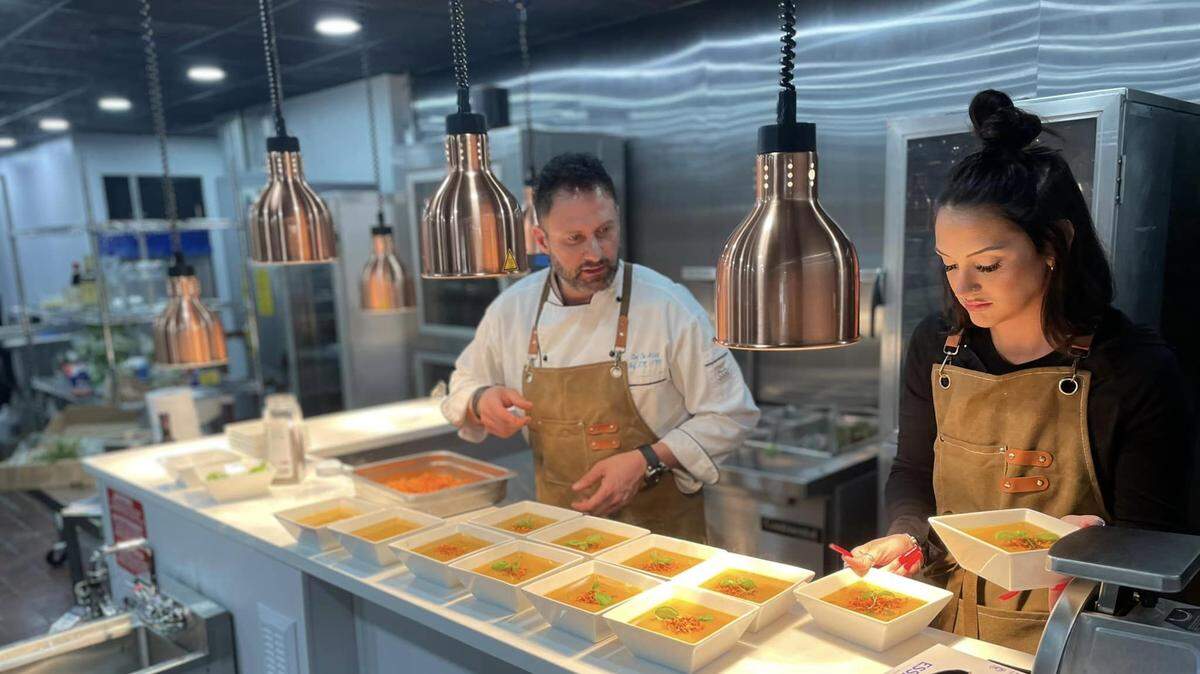 Layali is a new upscale Mediterranean restaurant in Derby and it features longtime local chef Roni Attari, left, in the kitchen.