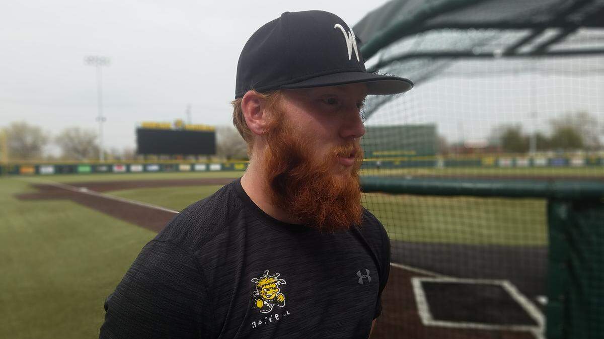 Since growing out his red beard, Gunnar Troutwine is having a career season in his senior year at Wichita State. Troutwine, a catcher, is hitting a career-high .333 with six home runs and 27 runs batted in.