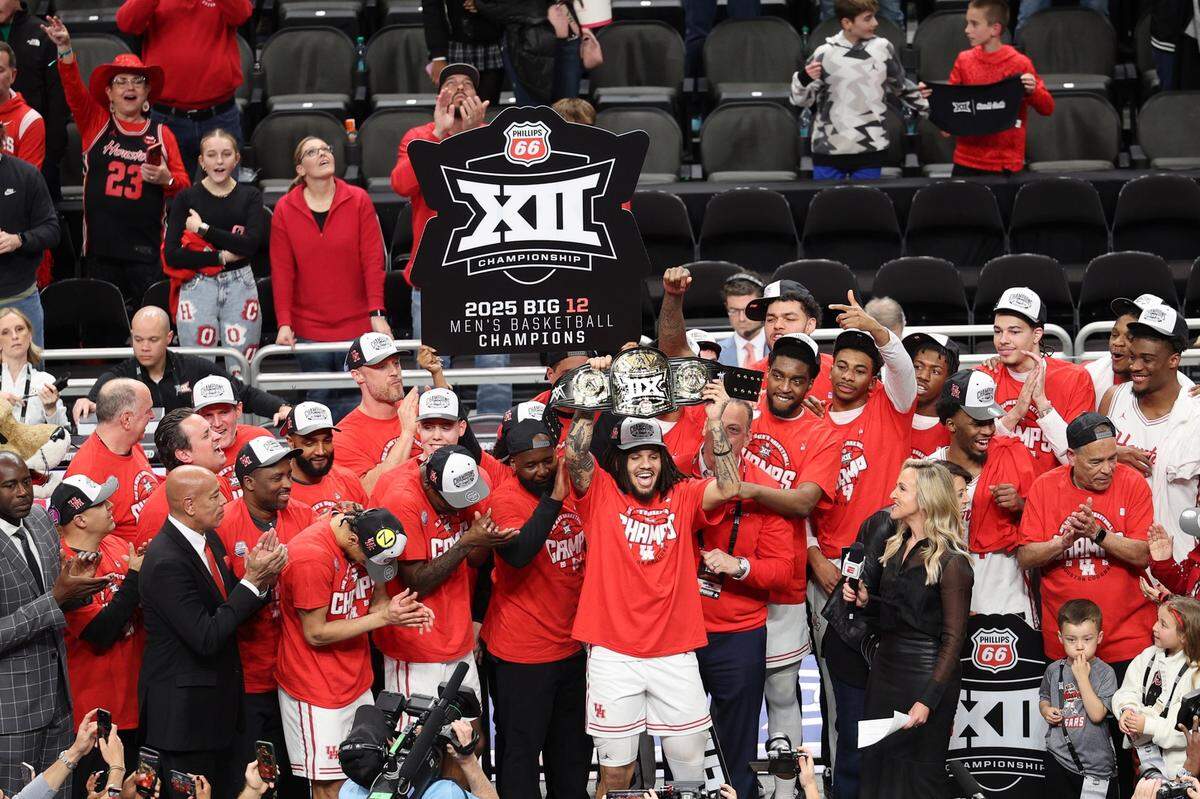 The Houston Cougars, fresh off winning a Big 12 championship this weekend, are headed to Wichita as the No. 1 seed in the Midwest Regional, as the NCAA tournament bracket was announced on Sunday.