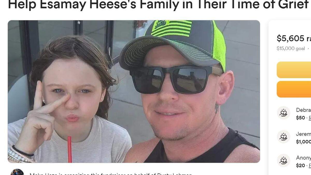 A GoFundMe created Sunday identified a girl who died Saturday in a crash as 12-year-old Esamay Heese.