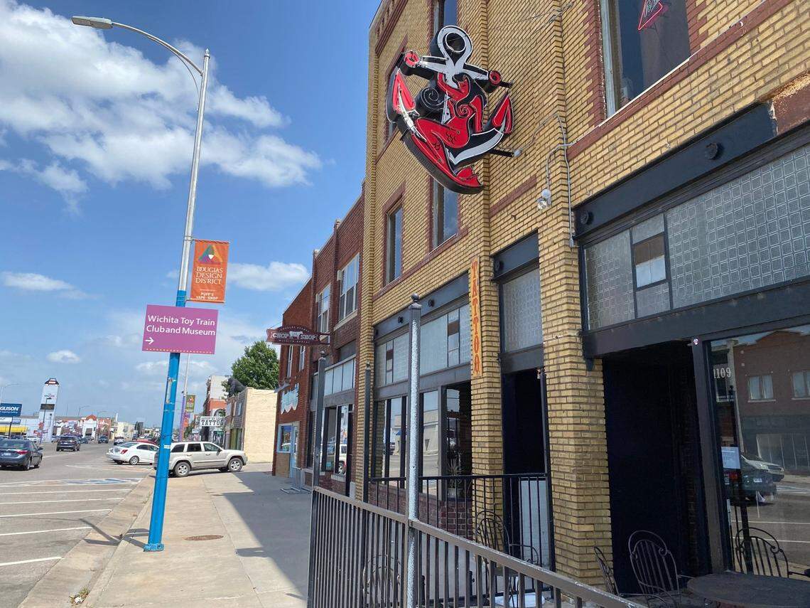 The well-known Anchor sign along Douglas likely is going to move to the west side of the building when Johnny’s Tavern moves in.