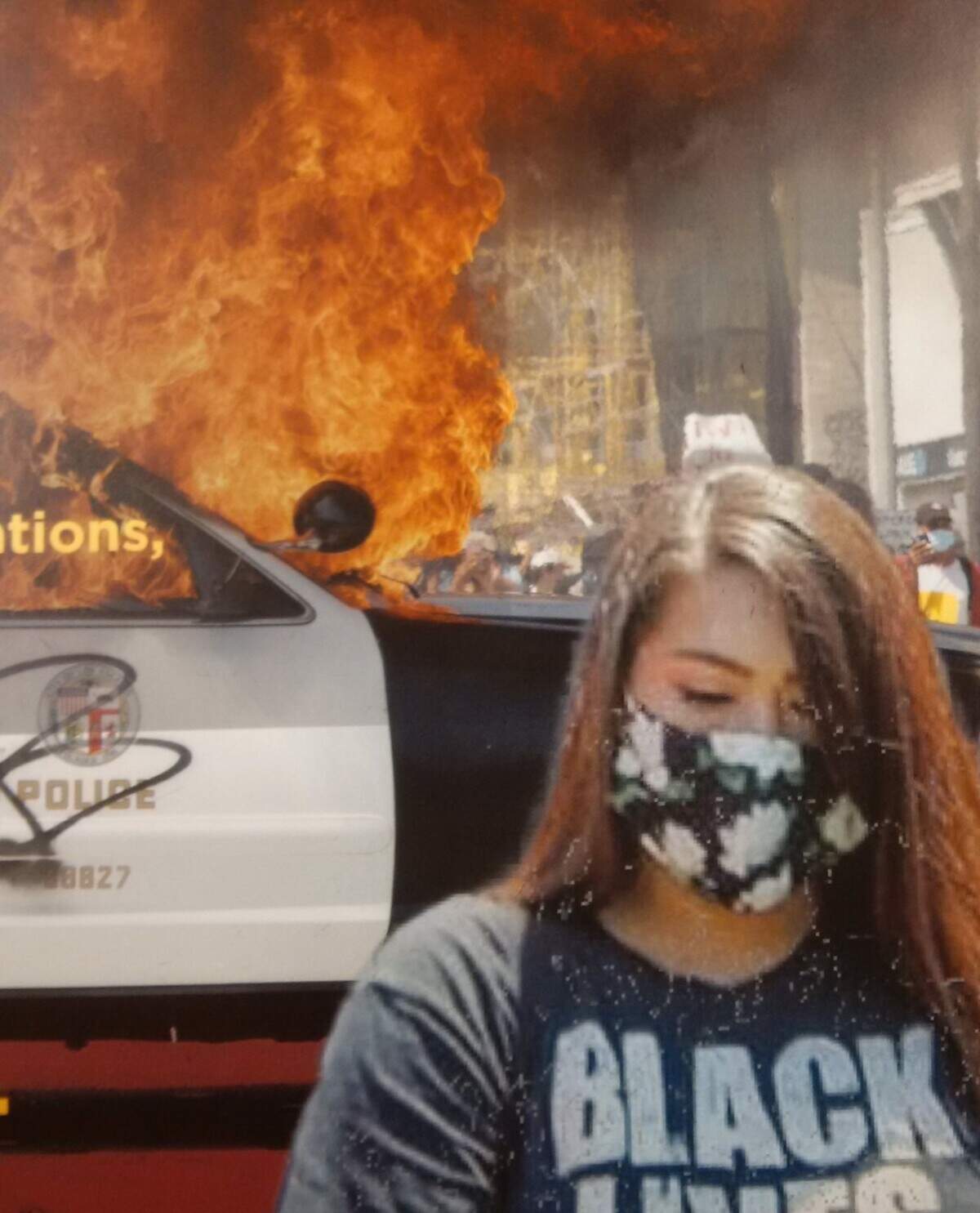 This faked photo of Sedgwick County Commission candidate Sarah Lopez appears on an attack mailer produced by the Kansas Republican Party.