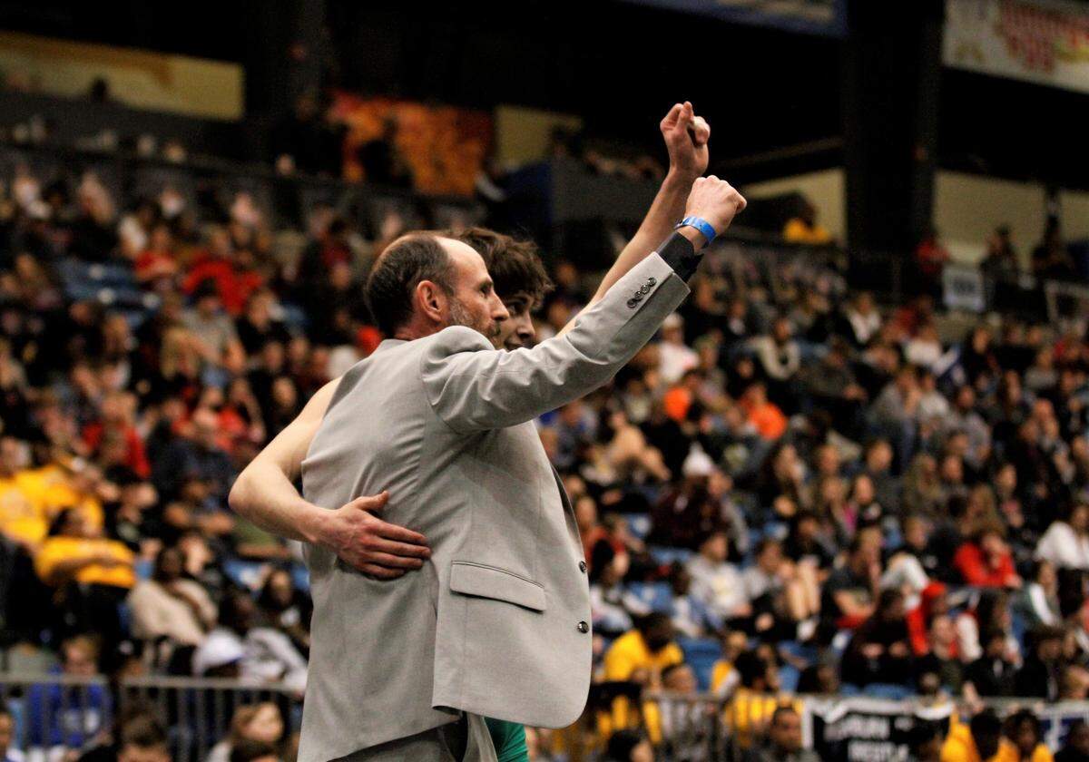Derby’s Crew Squires and coach Bill Ross