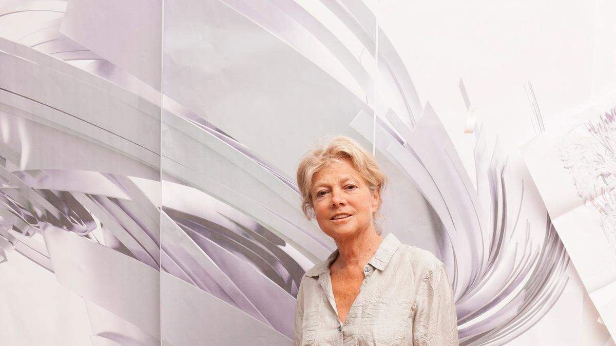 Alice Aycock in her studio, 2013.