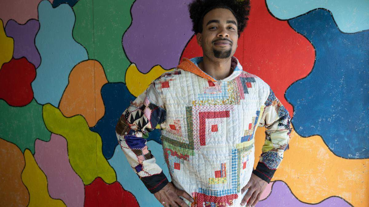 Young entrepreneur Mark Lozada is preparing to open his first YBG Studios store at Revolutsia for his repurposed clothing line.