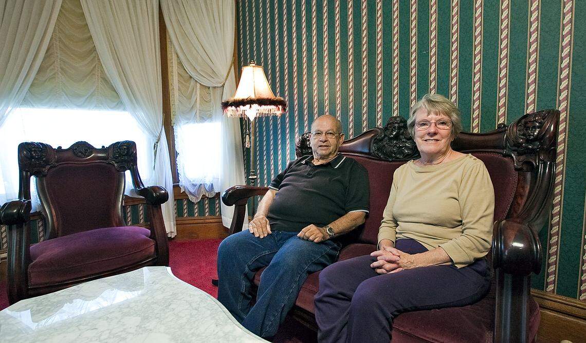 Harry and Mary Ann Gust were known for decorating the Wey Mansion for Christmas when they owned the home from 1981 until they moved out in 2009.