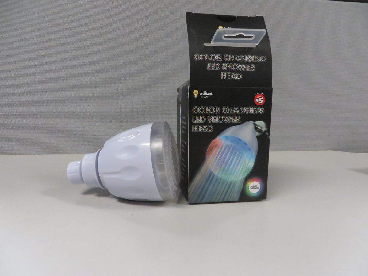 A shower head that flashes like police lights and screeches like a siren. What’s not to like?