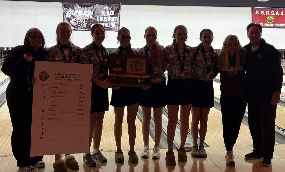 The Buhler girls bowling team won the Class 4-1A team state championship on Wednesday.