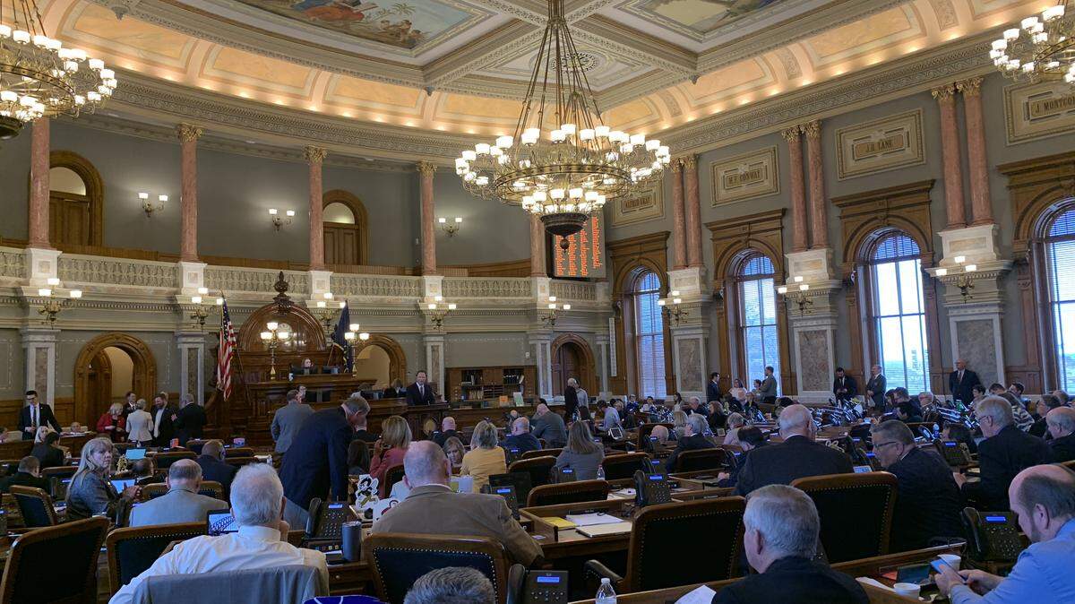 The Kansas House during debate over a resolution condemning a New York abortion law.