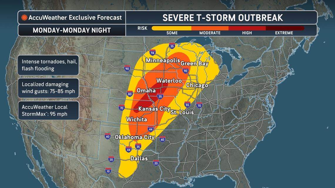 Wichita is in severe weather risk area for Monday. Here are details