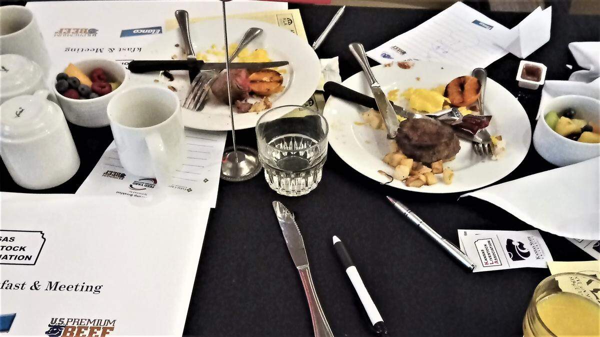 Wasted filets mignons at the Kansas Livestock Association meeting at the Wichita Hyatt Regency, where members complained about prairie chickens threatening their livelihood.