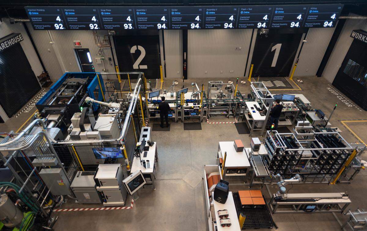 The production floor of the Smart Factory at Wichita State’s Innovation Campus.
