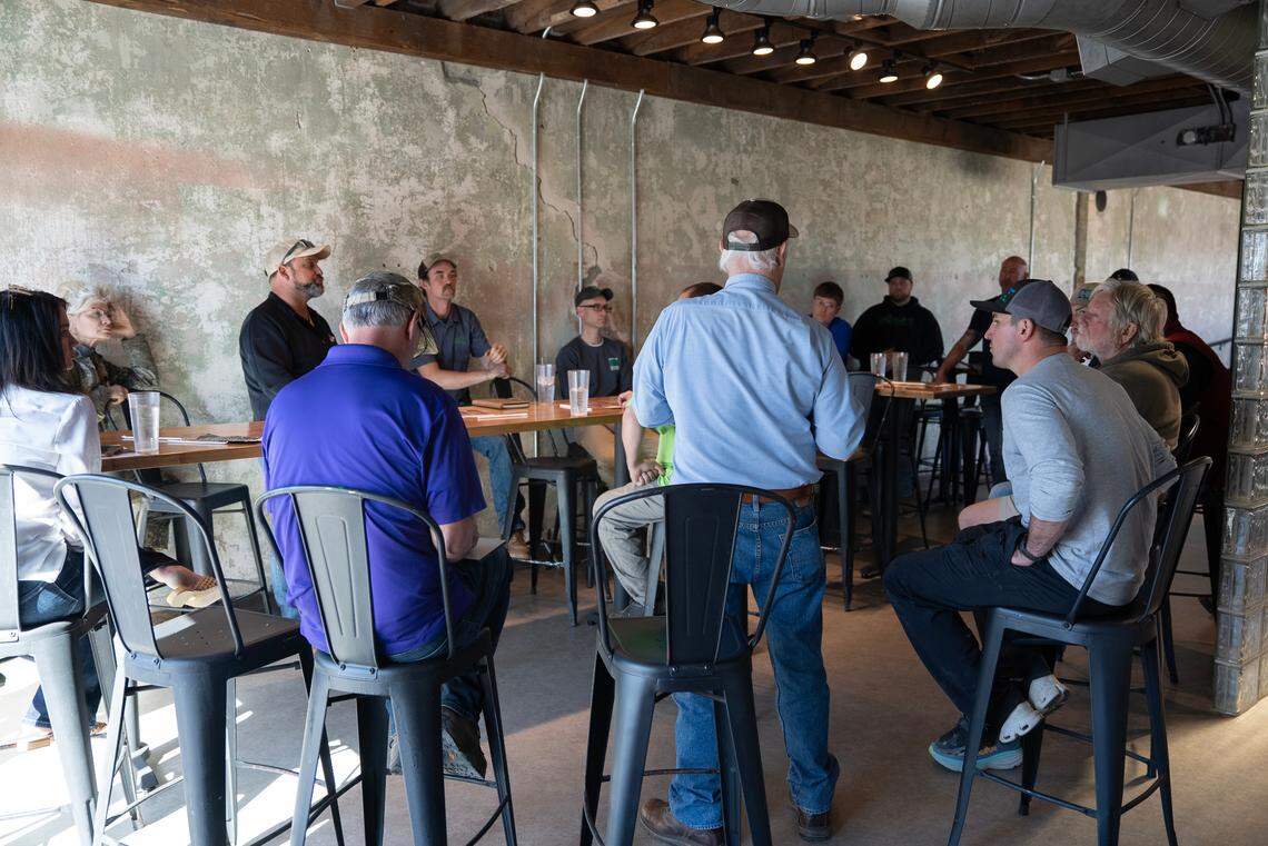 A group of local nursery owners met Tuesday at Wichita Brewing Company in Delano to discuss water restrictions the city is imposing.