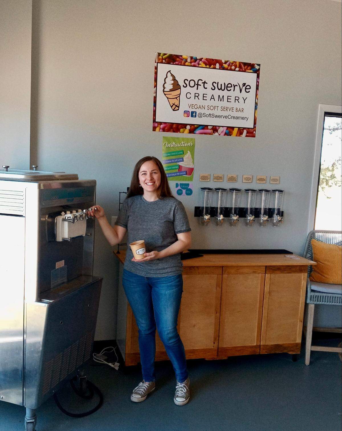 Maranda Asche’s Soft Swerve Creamery products will continue to be available in the new Scoop & Brew.