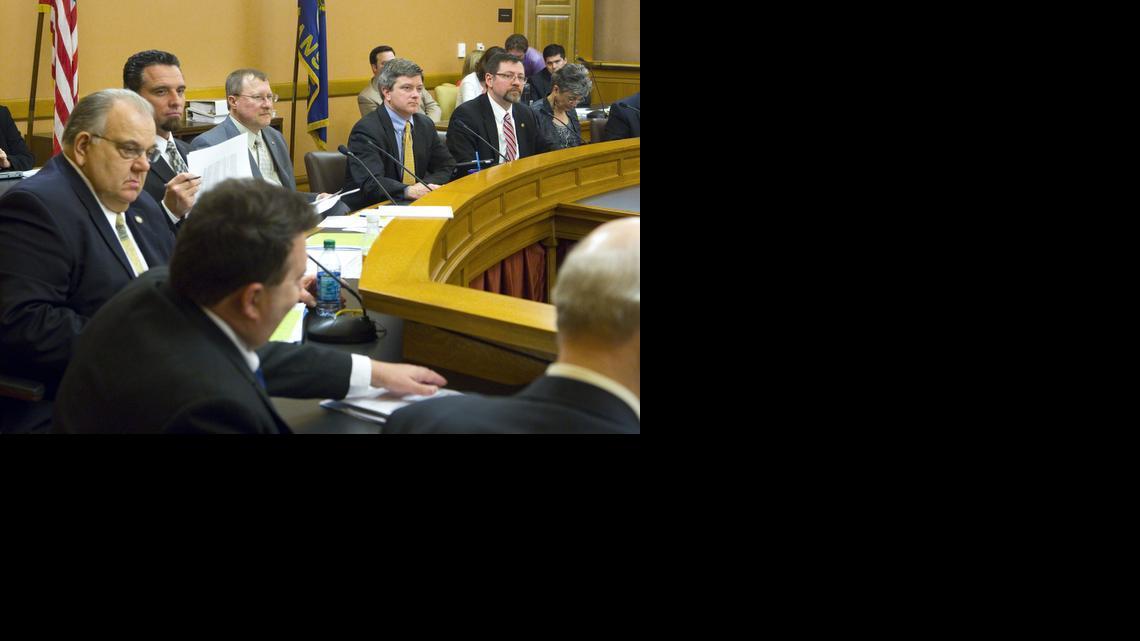 Senate Republican leaders caucus late Thursday afternoon with Senate Republican members before going to the floor of the Senate to debate school finance legislation.

