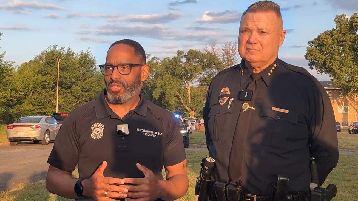 Wichita police spokesman Andrew Ford and Chief Joe Sullivan discuss a shooting in the 4200 block of South Hydraulic. (May 12, 2026)