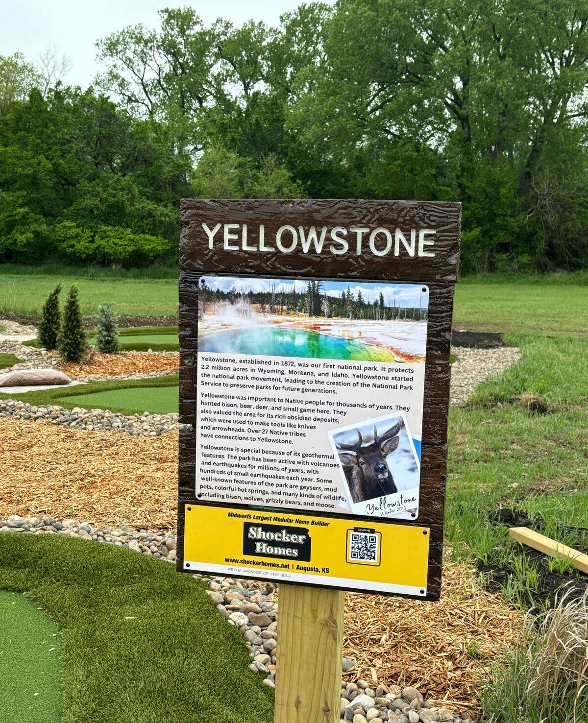 The 18-hole miniature golf course at the new Mega Pines Mini Golf will have lots of fun facts about national parks.