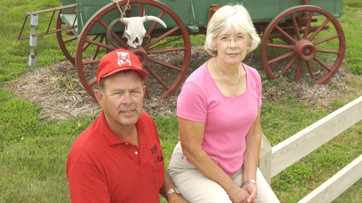 Sam and Judy Eberly, shown in this 2005 file photo, and their son, Chad, have sold their Eberly Farm Event Venue, which will continue under new ownership.
