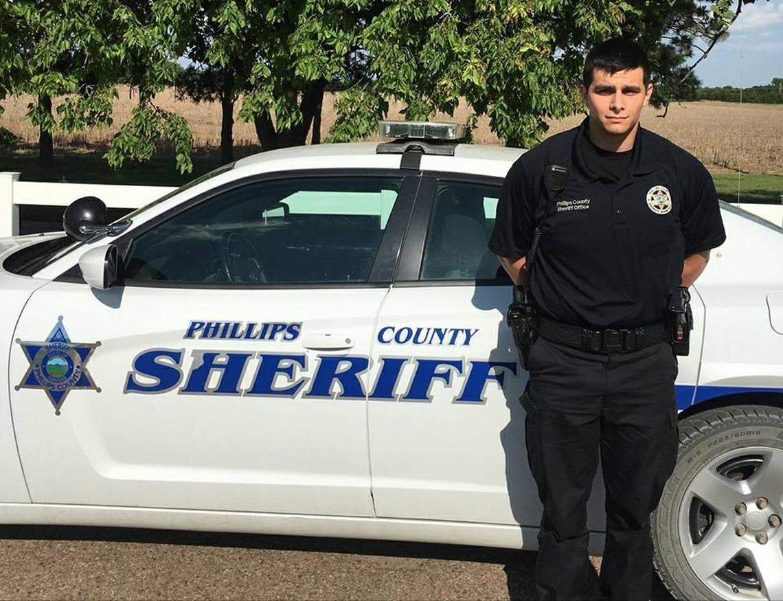 A photo of Brandon Gaede on his first day with the Phillips County Sheriff’s Office in June 2017. Gaede, now an undersheriff, was killed in a shootout Friday night that also killed the suspect, an official said.