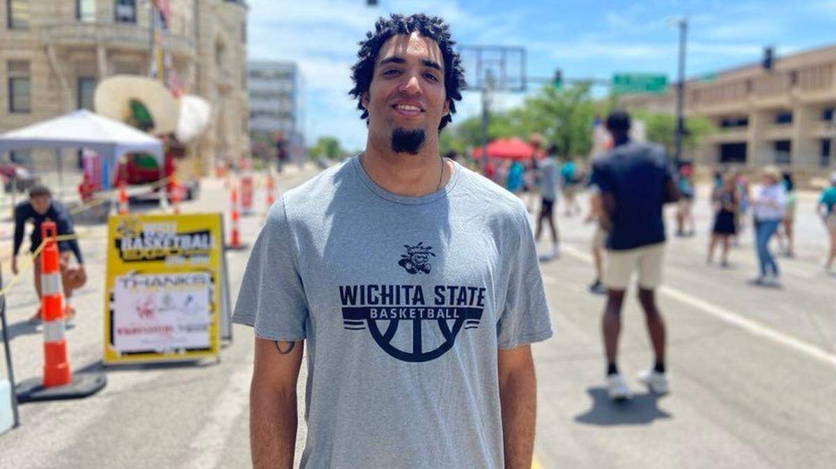 Wichita State men’s basketball senior center James Rojas transferred from Alabama to play his final season in Kansas to be closer to family.