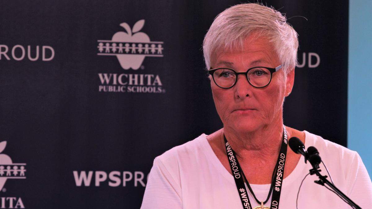 Wichita Public Schools director of Safety and Environmental services, Terri Moses, announces a plan to implement new safety proposals that include installing automated screening devices at all schools.