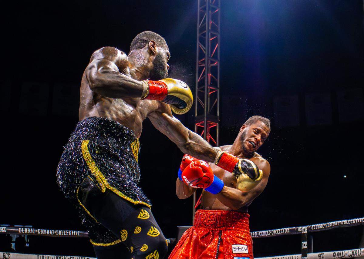 Deontay Wilder lands a punch against Tyrrell Herndon during their matchup. Wilder was coming off back-to-back defeats and defeated Herndon on Friday night.