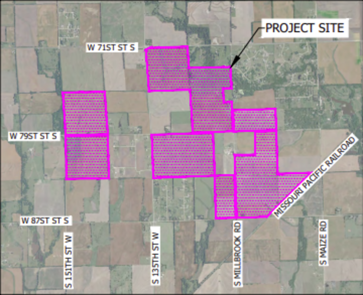The Branch Line Solar Project's proposed site would convert more than 1,300 acres of farmland to a renewable energy development southwest of Wichita.