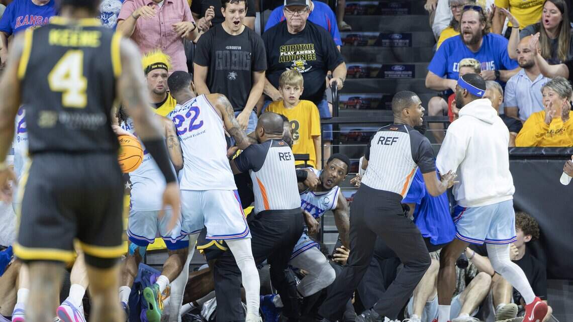 Watch: Former KU basketball, Wichita State players ejected during skirmish at TBT