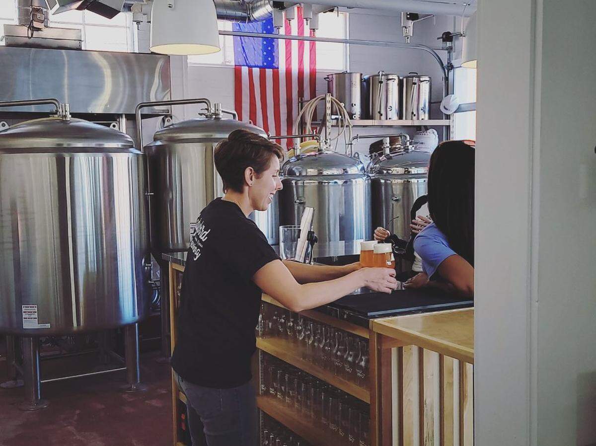 Laura Riggs-Johnson and her wife, Kaydee, are the owners of Ladybird Brewing, which just opened on Main Street in Winfield.