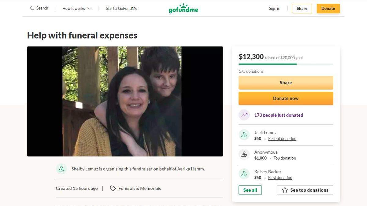 A GoFundMe account is raising money to pay for funerals for Shala and Carver Smith, who were killed in Larned on Saturday.