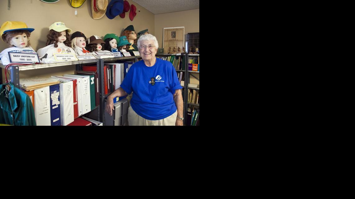 Volunteer Shirley Coombs Mosher is a lifetime Girl Scout and past president of the Girl Scout Alumni and Friends. At 79, she keeps up the historic collections of the Girl Scouts at Starwoods Outdoor Center near Clearwater. (May 15, 2014) 

