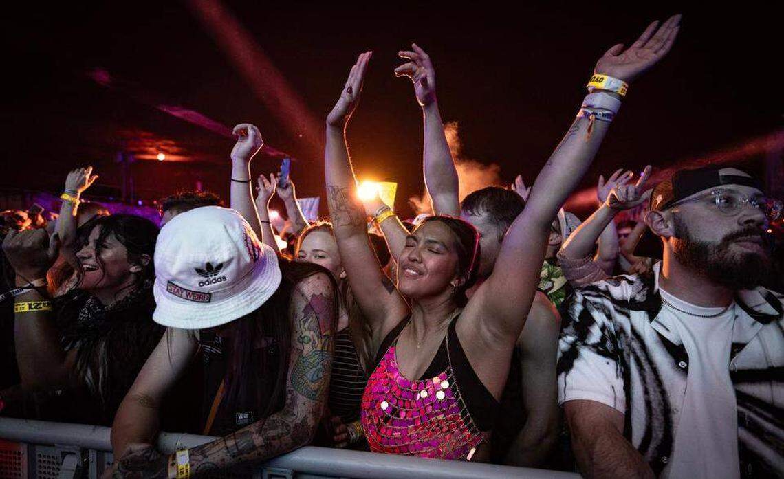 A crowd enjoys the music of DJ Steve Aoki during the first night of Elsewhere Fest & Conference, which is an event now known as Somewhere Fest & Conference. Chase Koch’s Movement Musick now is planning a new concert hall and event center by his Somewhere Works music studio downtown.
