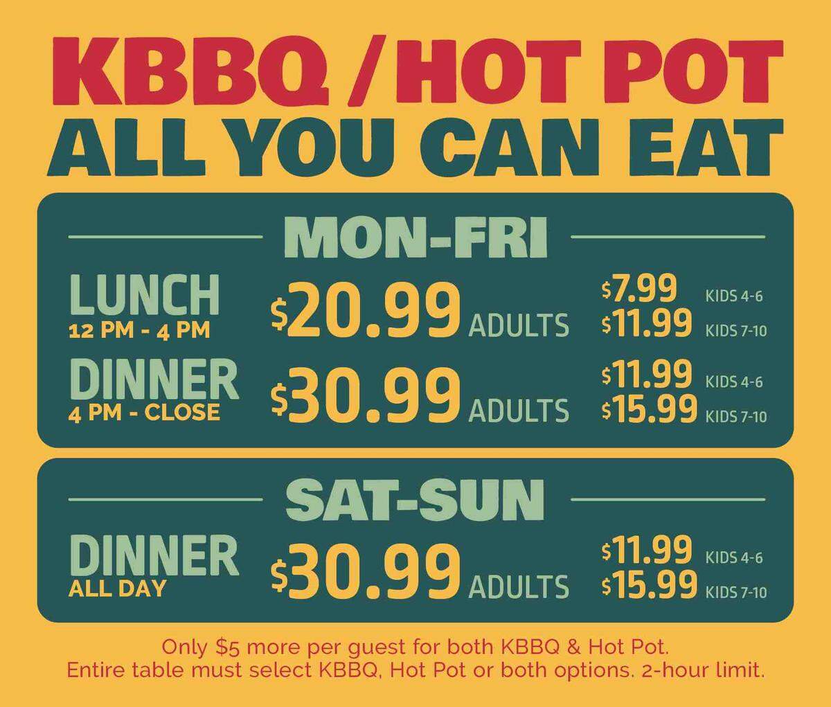 KPOT is an all-you-can-eat restaurant on the east-facing side of Towne East Square.
