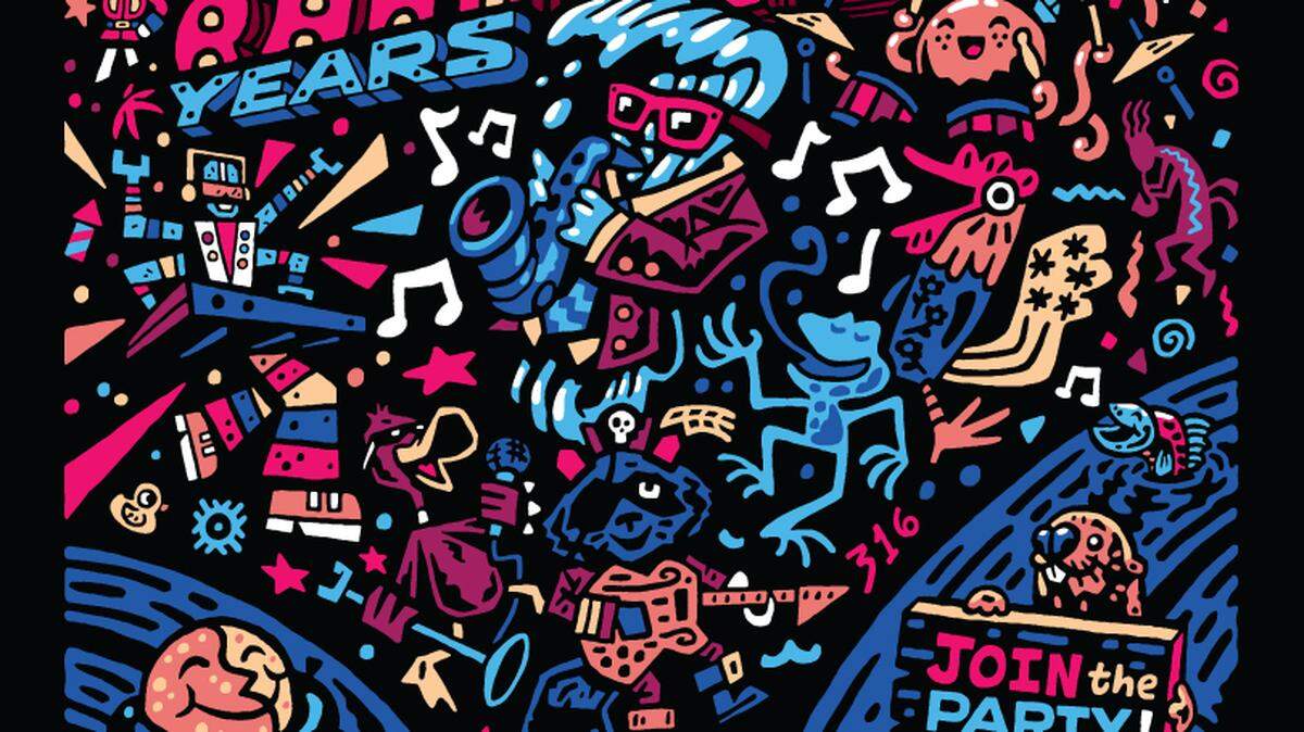 The 50th Wichita Riverfest will feature artwork by freelance designer and illustrator Joe Worley. It includes images of festival mascots from years past.
