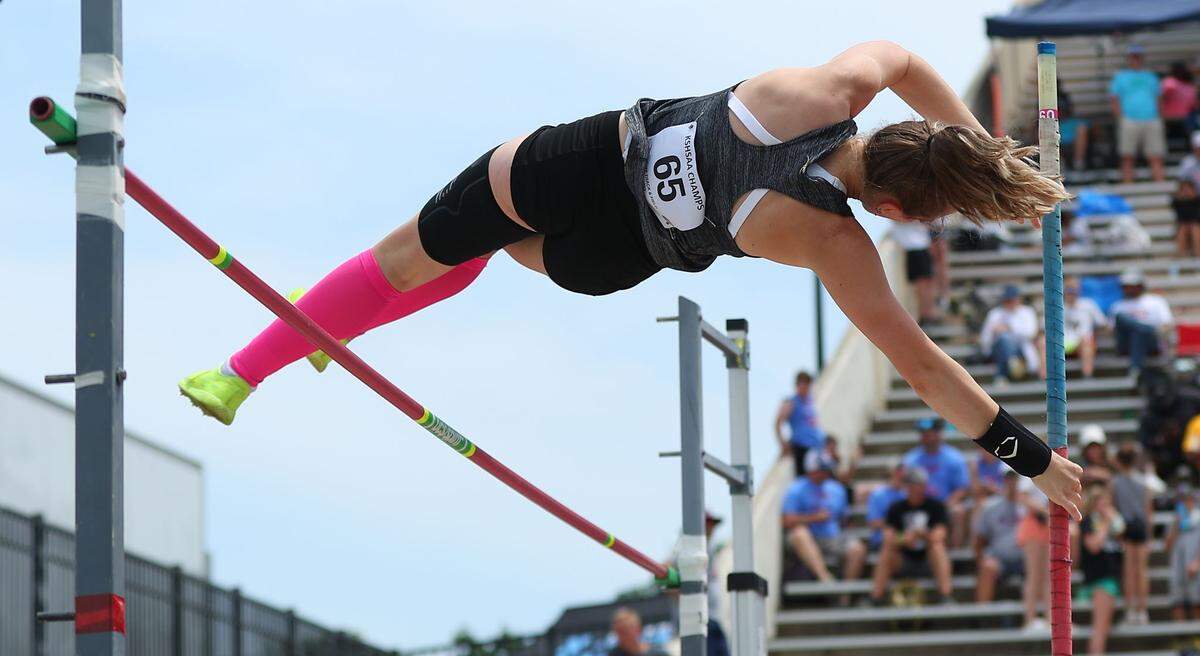 Andover Central’s Reagan Housley won the Class 5A pole vault championship.