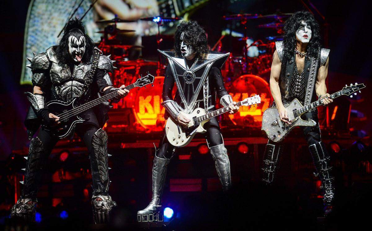 Members of the band Kiss, from left, Gene Simmons, Tommy Thayer and Paul Stanley, will bring their End of the Road tour to Wichita next week.