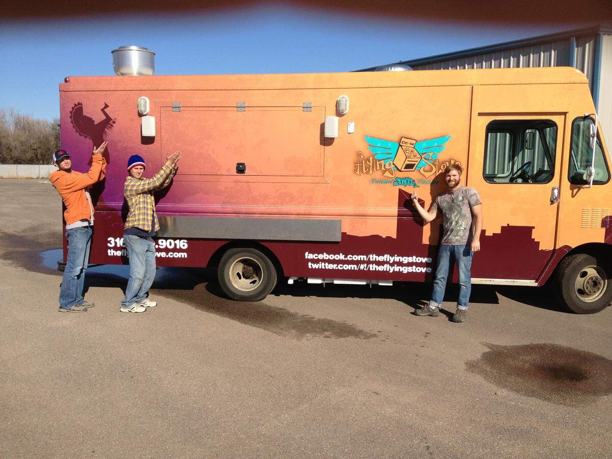Jeff Schauf and his brother Rob Schauf had their first public service with their new Flying Stove food truck in December 2011.