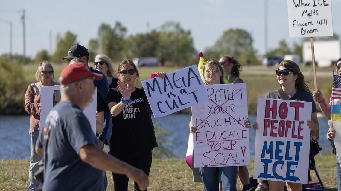 ‘Very, very, very afraid’: Protesters cast Trump rally as an act of desperation