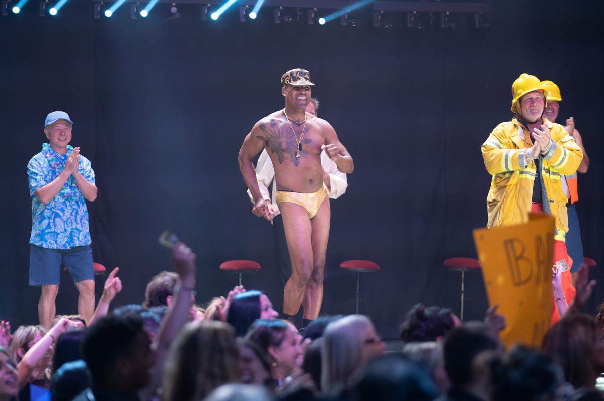 Is it completely gratuitous to show this photo of Jonathan performing his striptease on Wednesday night’s “Golden Bachelorette” show? Perhaps. You’re welcome.