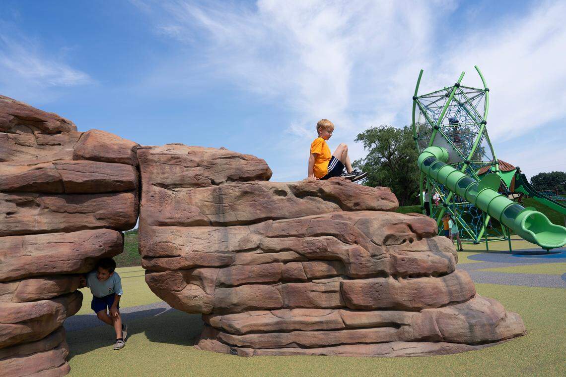 A ribbon cutting ceremony was held at L.W. Clapp Memorial Park at 4611 E. Harry St. to celebrate new features including the city’s first inclusive playground and art sculpture.