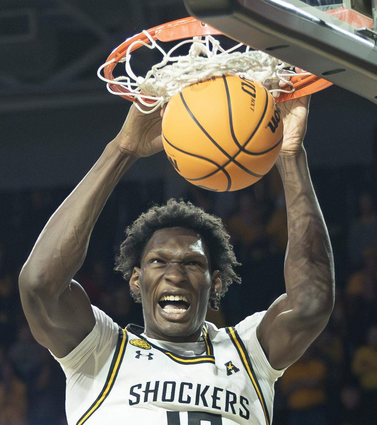 Wichita State’s Quincy Ballard dunks the ball during the second half of their game against Western Kentucky at Koch Arena on Thursday night.