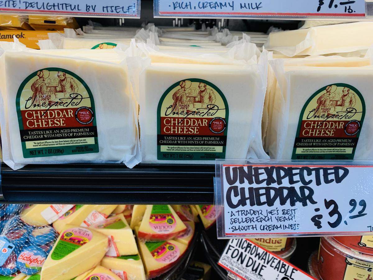 People love Trader Joe’s Unexpected Cheddar cheese.