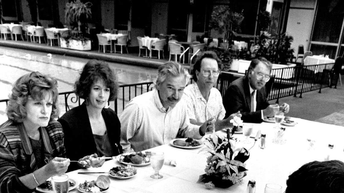 Vicki Mork and Nick Mork at the Wichita Royale for lunch and conversation.