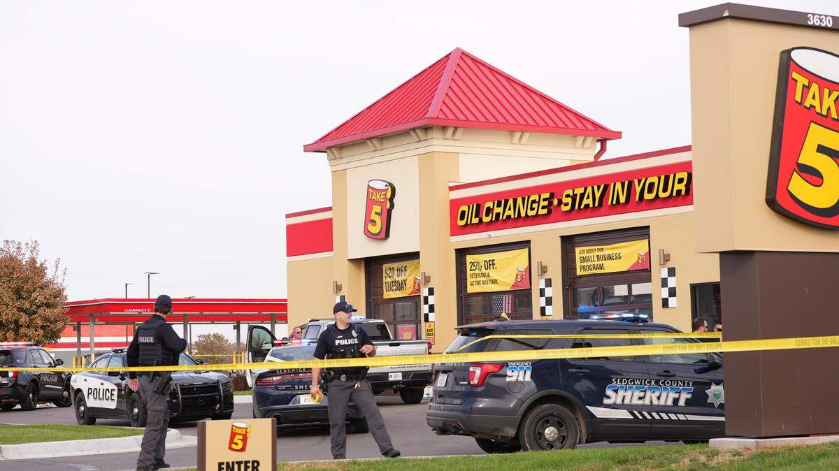 Law enforcement respond to a reported shooting involving a police officer near 37th and Maize Road in northwest Wichita.