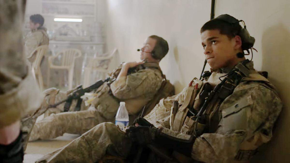 Indigenous actor D’Pharaoh Woon-A-Tai, right, stars in “Warfare.”