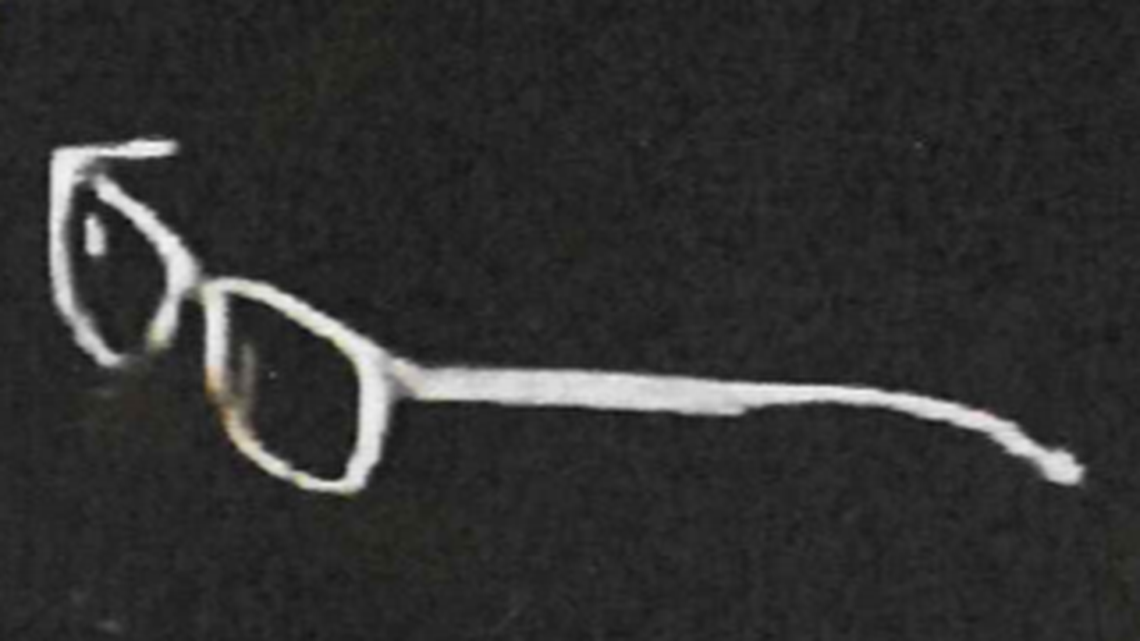 This pair of white glasses, pictured in federal court documents, was seized by the FBI from Brian Mitchell’s cell in the Butler County jail on Monday. The glasses are evidence in a Jan. 2 shooting at an American Legion building in Wichita.