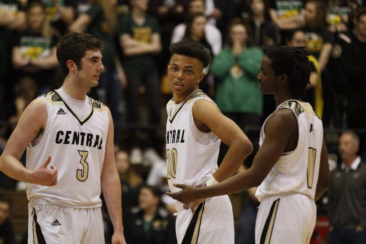 Andover Central’s Easton Leedom, Xavier Bell and Shomari Parnell