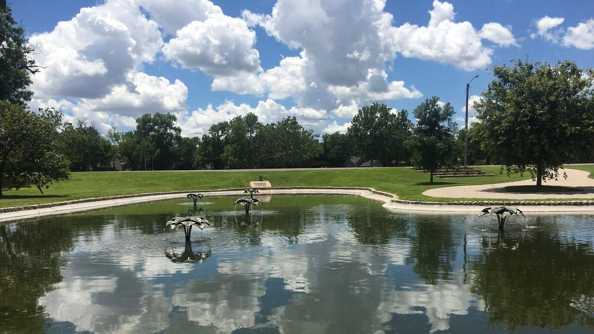 There were five flower fountains in this pond near Park Villa in Riverside Park before they were stolen, most likely last year. This photo is from 2019.