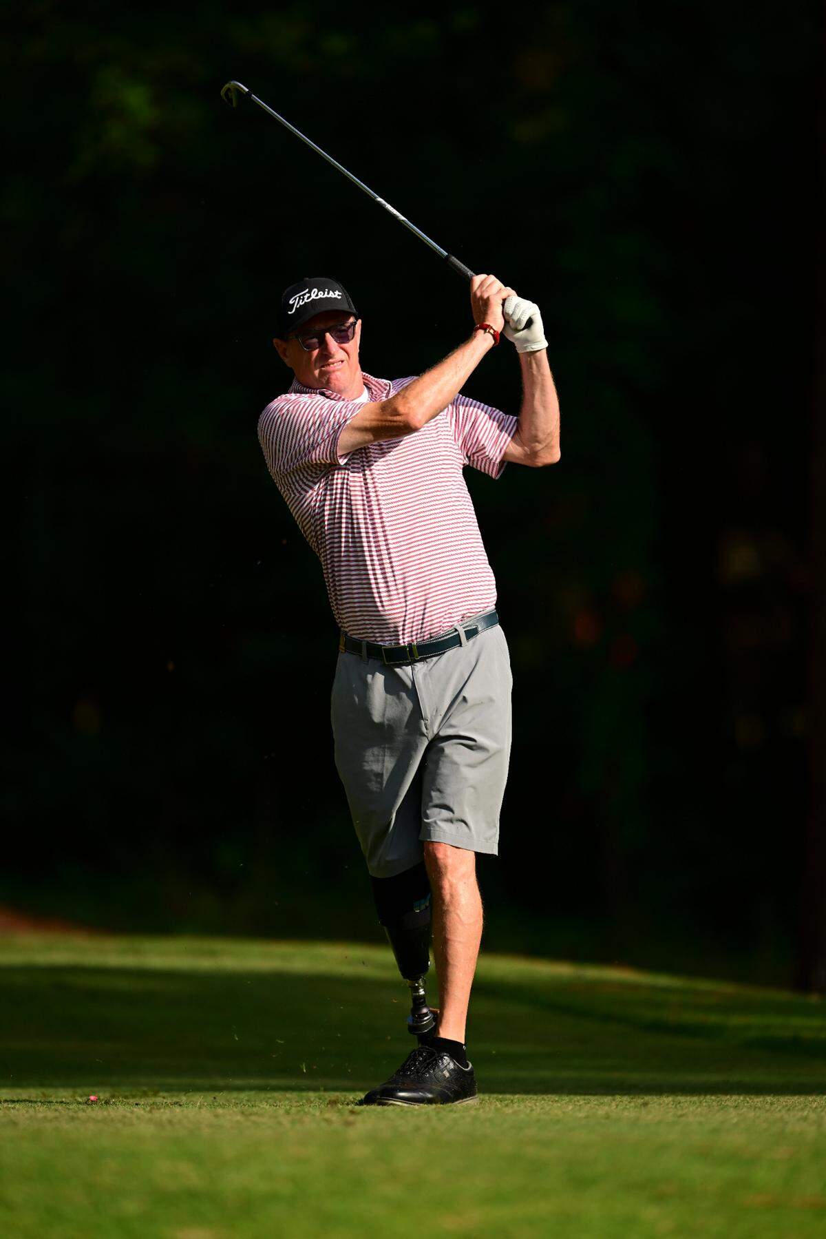 Peck resident Greg Hollingsworth hits a shot during the second round of the US Adapative Open at Pinehurst Country Club on Tuesday.